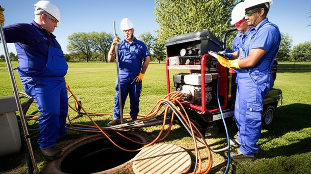 Professional septic service team